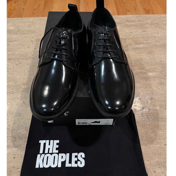 The Kooples Derby Shoes Men 41 Black Patent Leather Dressy Office Formal NEW